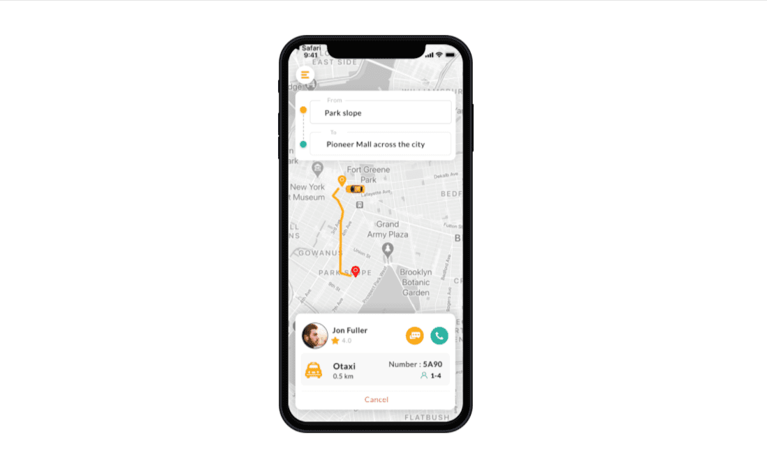 Flutter Mobile App for Town Taxi