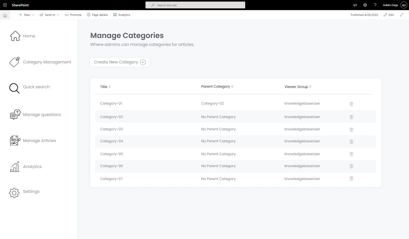 Manage Categories in SharePoint