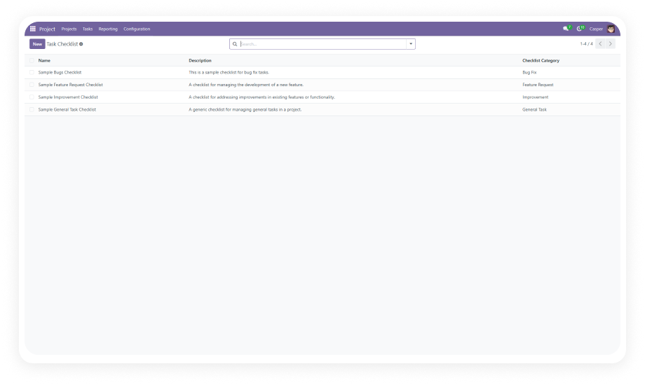 Odoo Project Task Checklist Module | Zehntech